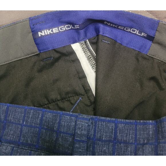 Nike Men’s Dri-Fit Golf Shorts Blue Check Tour Performance Size 32 EUC - Picture 5 of 8